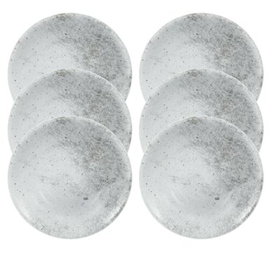 Kit com 6 Pratos de Sobremesa 21cm Concreto
