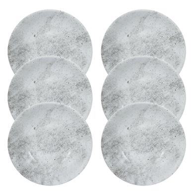 Kit com 6 Pratos Rasos 27cm Concreto