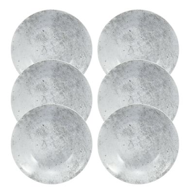 Kit com 6 Pratos Fundos 22cm Concreto