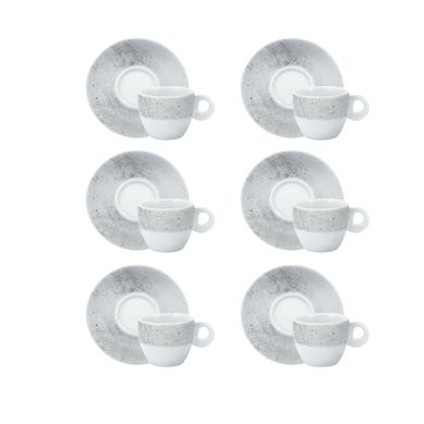 Kit com 6 Xicaras de Caf com Pires Concreto
