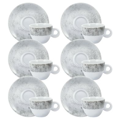 Kit com 6 Xicaras de Ch com Pires Concreto