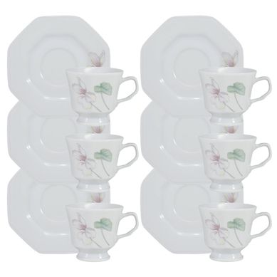 Kit com 6 Xicaras de Ch com Pires Encanto