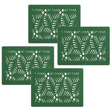 Kit com 4 Jogos Americanos Folhas Verde Grama Cia Laser