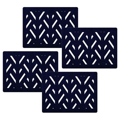 Kit com 4 Jogos Americanos Formas Azul Marinho Cia Laser