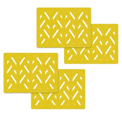 Kit com 4 Jogos Americanos Formas Amarelo Cia Laser