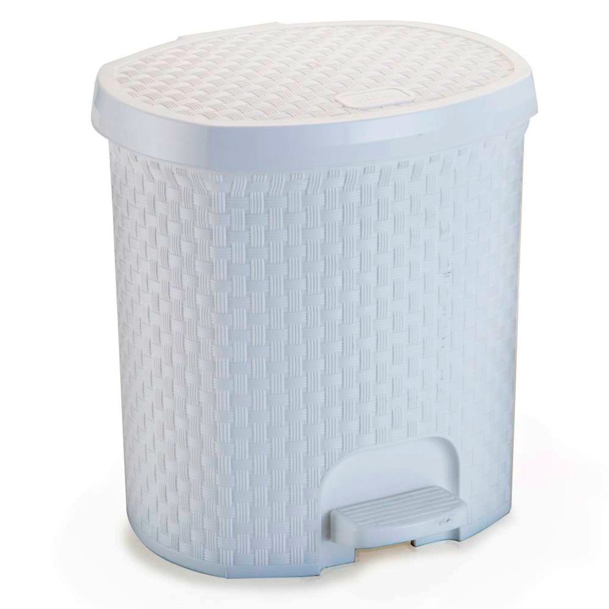 Lixeira 6L Com Pedal Rattan Branca, marca Nitronplast - Foto Principal