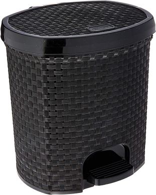 Lixeira 6L Com Pedal Rattan Preta