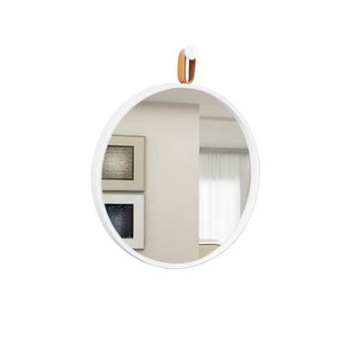 Espelho Round Branco Ala Caramelo 40cm