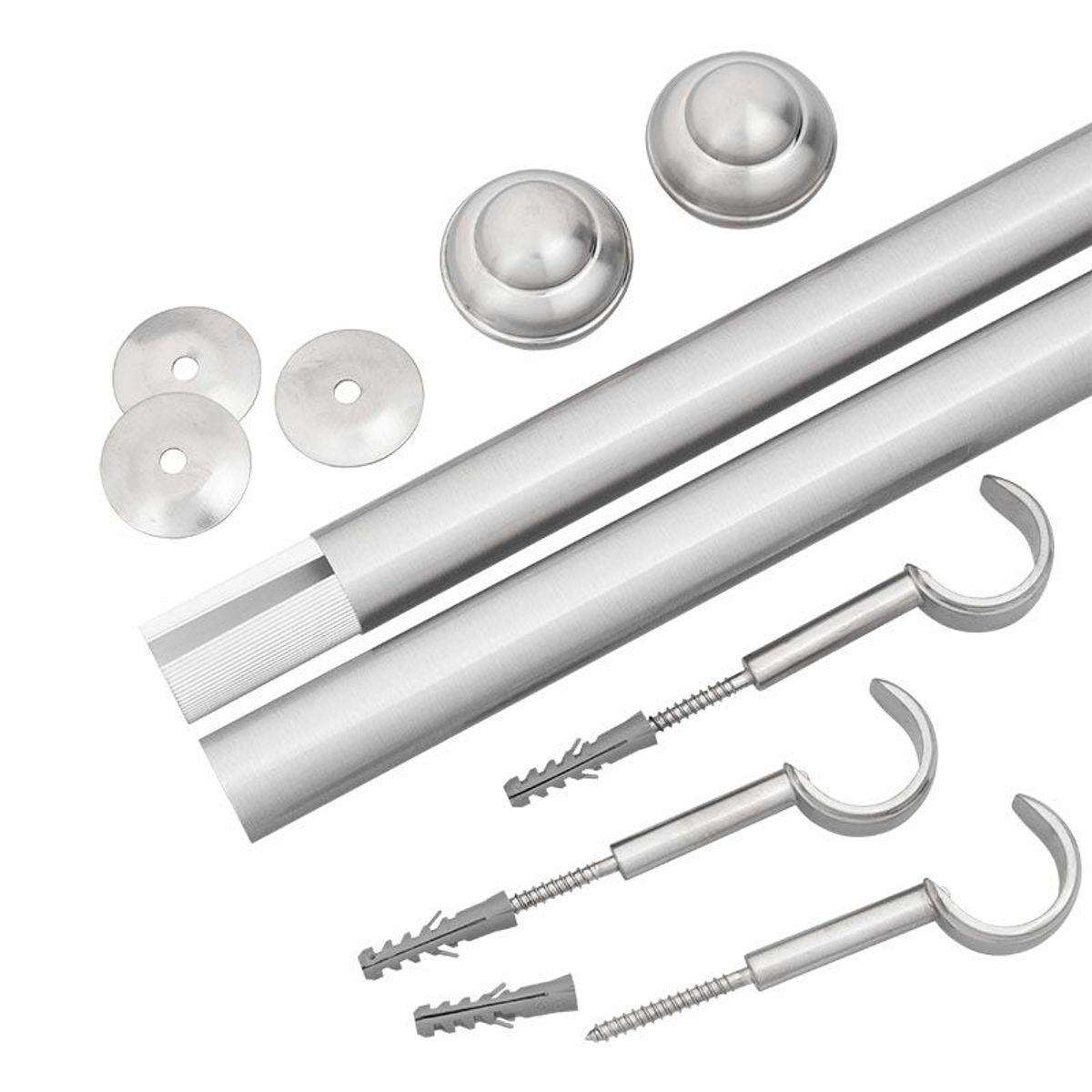 Kit Varão para Cortinas Elegance 16211-38 Couselo 28mm 3,00m Prata, marca Couselo - Foto 2