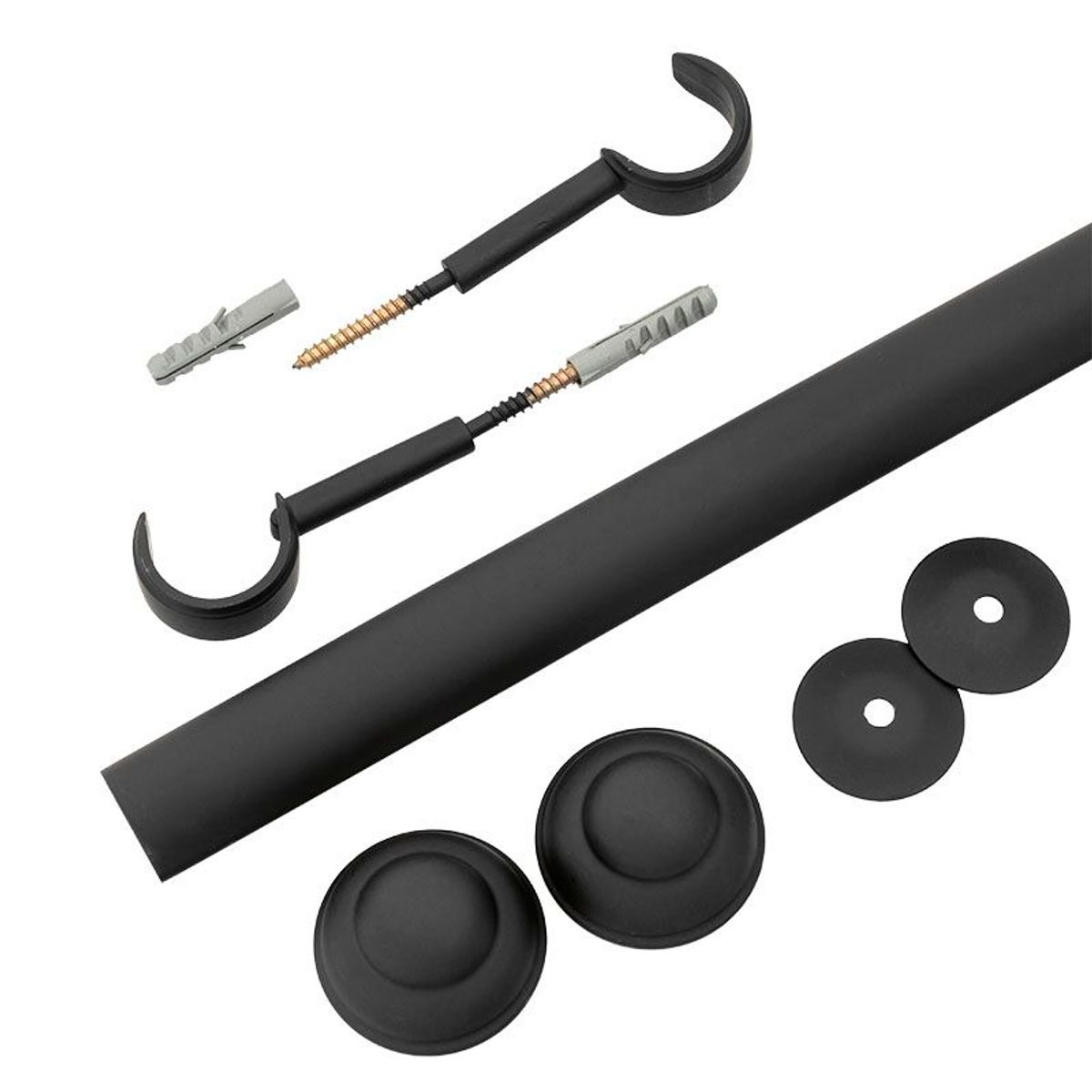 Kit Varão para Cortinas Elegance 16209-17 Couselo 28mm 2,00m Preto, marca Couselo - Foto 2