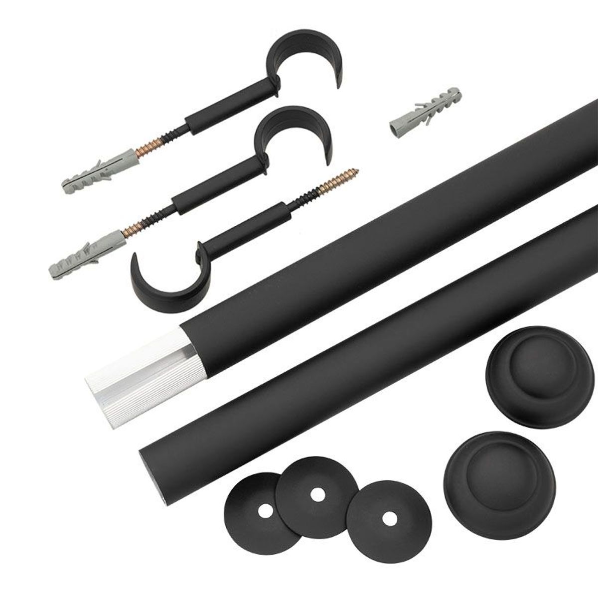 Kit Varão para Cortinas Elegance 16211-17 Couselo 28mm 3,00m Preto, marca Couselo - Foto 2