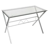 Mesa Escritório Vidro Transparente 110x60x74cm Just Home Collection