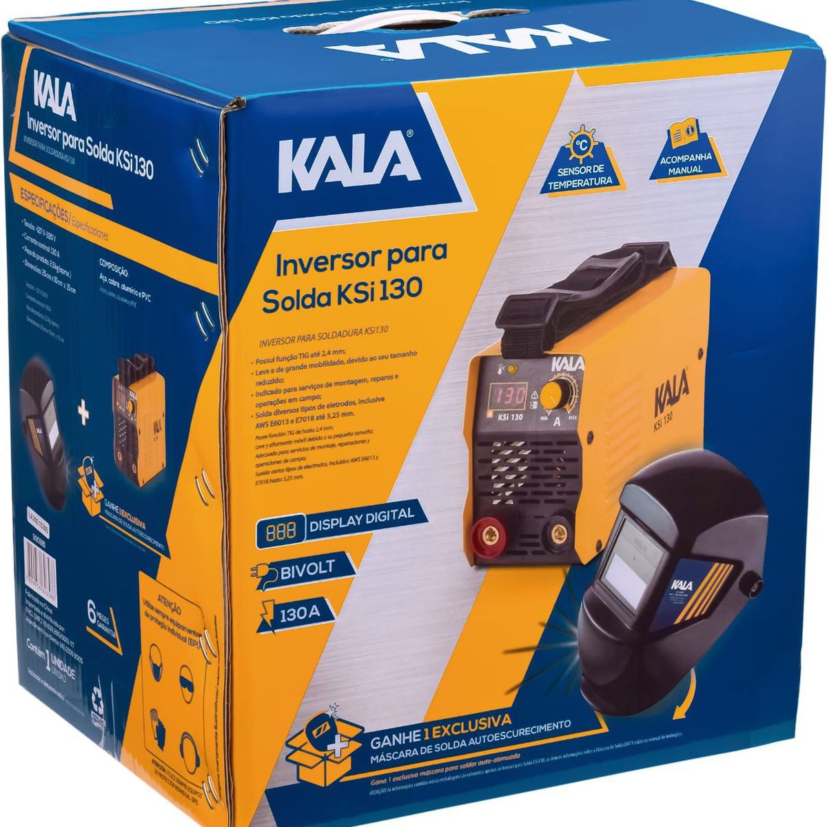 Kit Inversora de Solda Digital KSI 130A Bivolt Kala, marca Kala - Foto 2