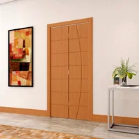 Kit Porta Camarão Frisada Com Ferragens Madeira Solida MDP Freijó Acabado 210x72x3,5cm Elegance