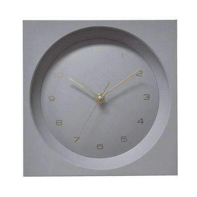 Relgio Parede Square Globe Cinza 20X20X4,7cm