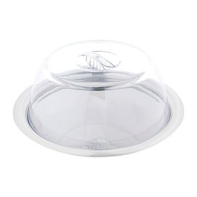 Prato para Bolo com Tampa Ao Inox Lyor Prime