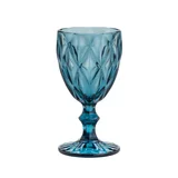 Taça para Água Diamond de Vidro Azul 260Ml