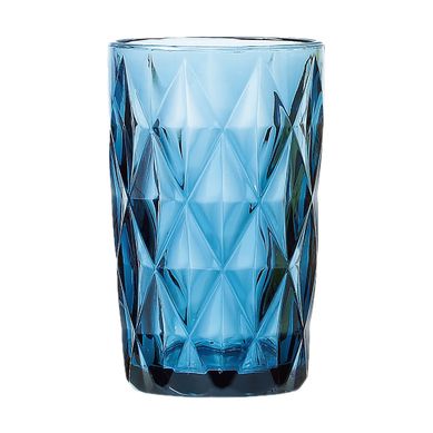 Copo Alto Diamond de Vidro Azul 350ml