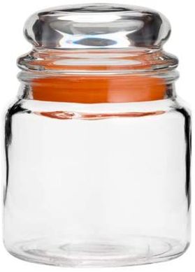 Pote Hermtico de Vidro Transparente e Silicone Vermelho 520ml