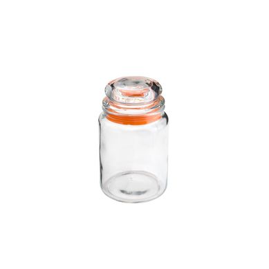 Pote Hermtico de Vidro Transparente e Silicone Vermelho 750ml
