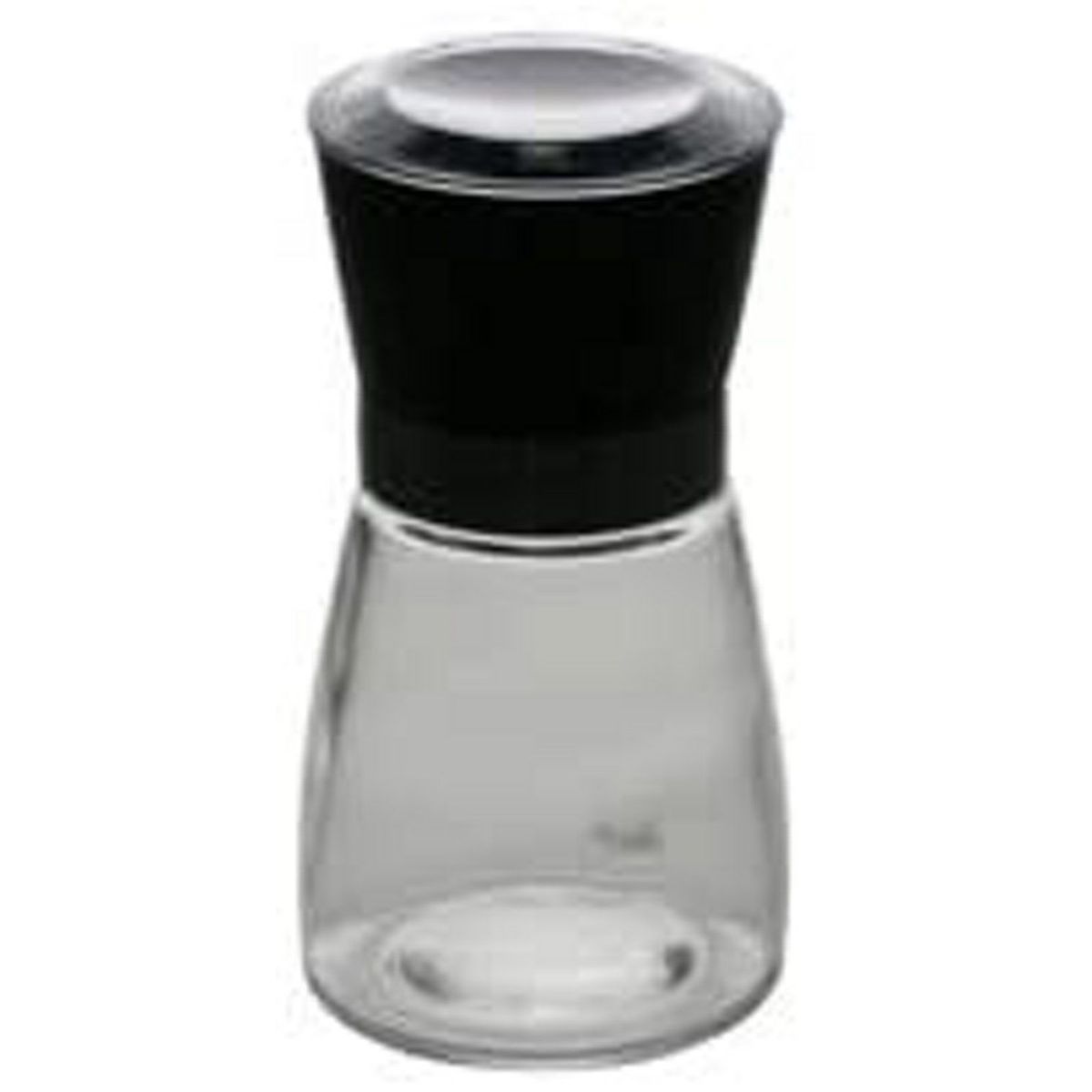 Moedor Tempero de Vidro Transparente com Tampa Preta 170ml, marca Coliseu - Foto Principal