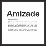 Quadro sem Vidro Amizade Preto 27x27cm