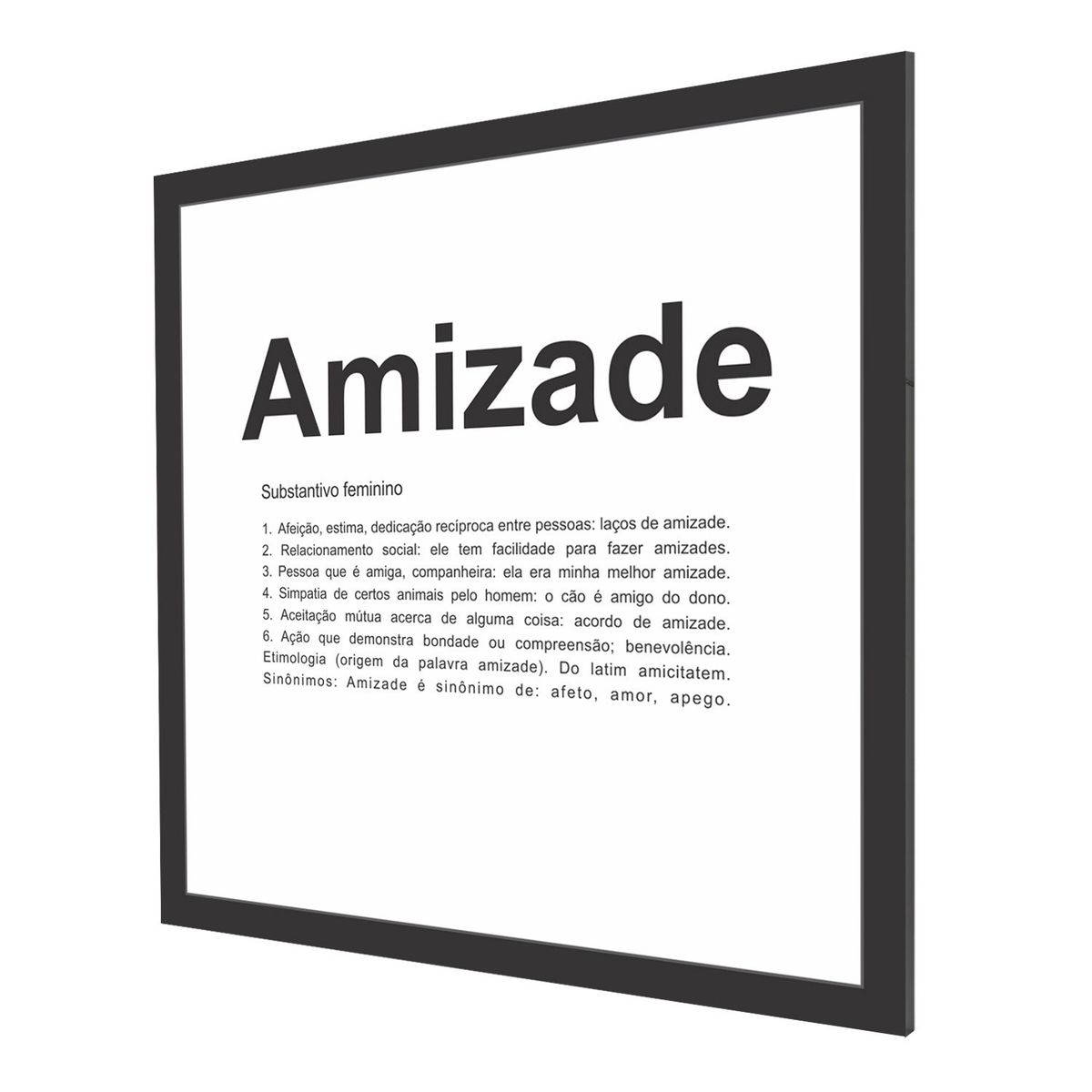 Quadro sem Vidro Amizade Preto 27x27cm, marca Kapos - Foto 2
