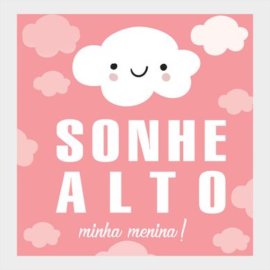 Quadro Infantil sem Vidro 27x27cm Sonhe Menina