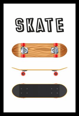 Quadro sem Vidro 22x32cm Preto - Skate