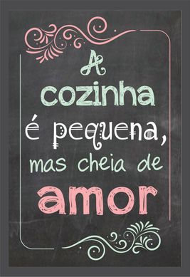 Quadro sem Vidro 22x32cm Preto - Cheia de Amor