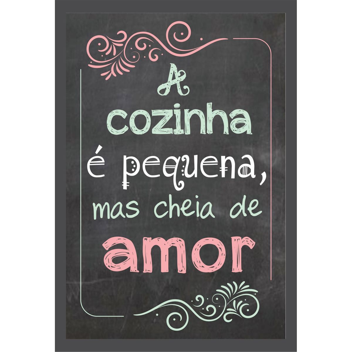 Quadro sem Vidro 22x32cm Preto - Cheia de Amor, marca Kapos - Foto Principal