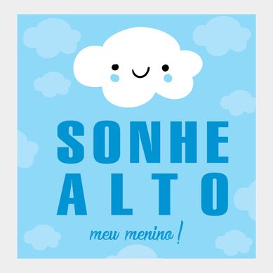 Quadro Infantil sem Vidro 27x27cm Sonhe Menino