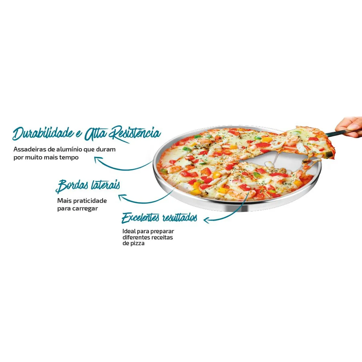 Forma Pizza 35cm Rochedo Dura+ Polida, marca Rochedo - Foto 2