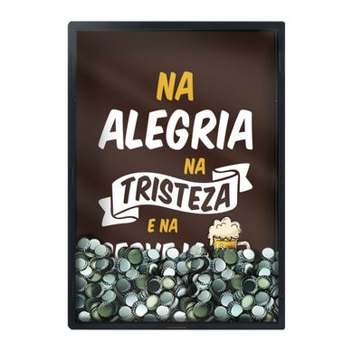 Quadro Porta Tampinhas P-Na Alegria e...