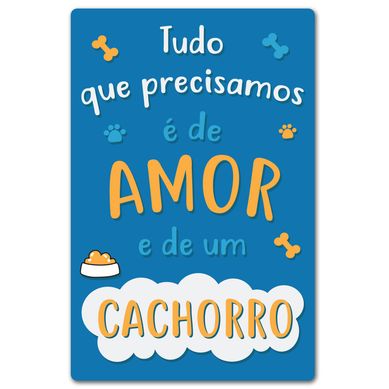 Quadro Placa Decorativa-Amor de Um Ca...