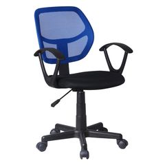 Cadeira de Escritorio tela Mesh Aazul e Preta Just Home Collection