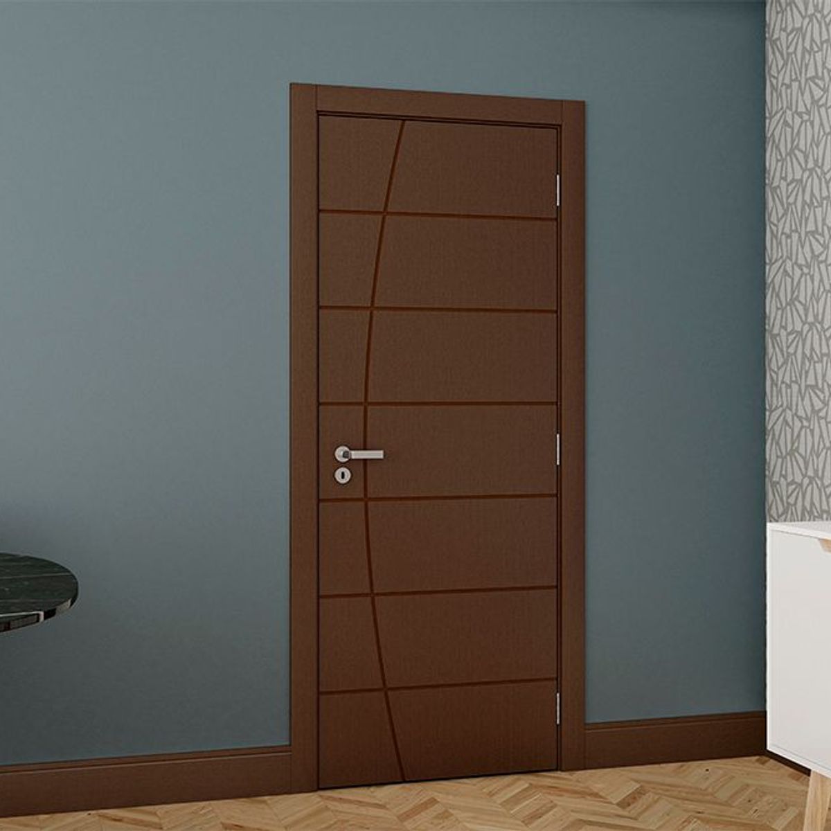 Folha de Porta Frisada Madeira Solida MDP Ipê Acabado 210x82x3,5cm Elegance, marca Vert - Foto 2
