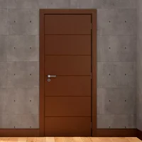 Folha de Porta Frisada Madeira Solida MDP Ipê Acabado 210x72x3,5cm Bella