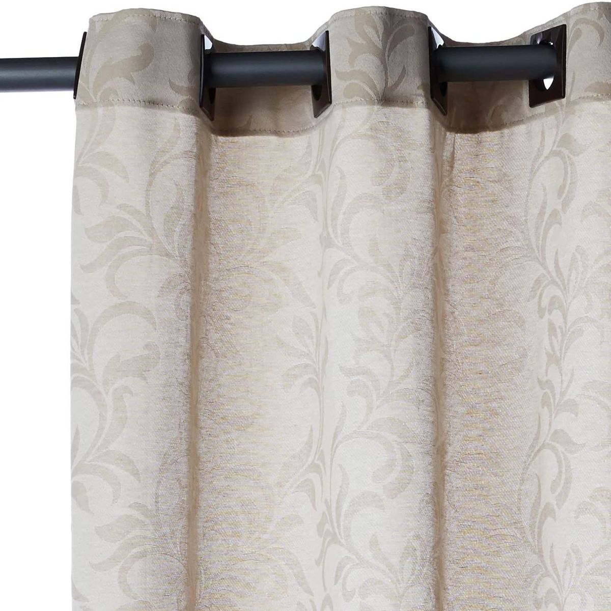 Cortina 180x260cm Jacquard Floryl Bege Branyl, marca Branyl - Foto 2