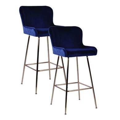 Combo com 2 Banquetas de Bar Velvet Just Home Collection