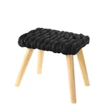 Puff Trançado Preto Just Home Collection