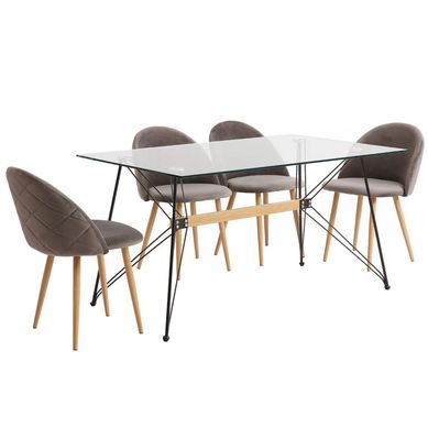 Conjunto de Jantar California com 7 Peas Castanho Just Home Collection