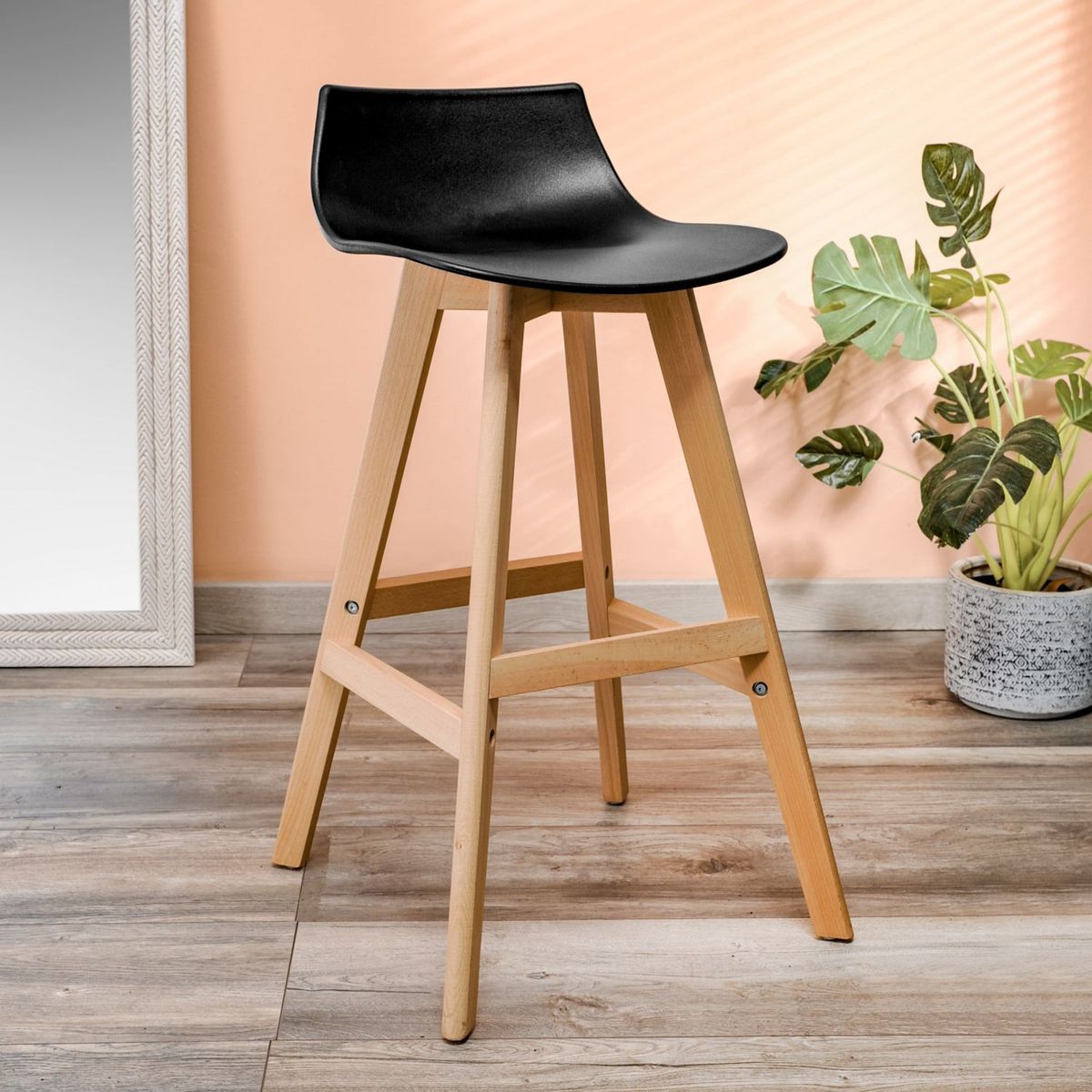 Cadeira Barra Oquinn Just Home Collection Preto, marca Just Home Collection - Foto 2