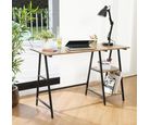 Mesa de Escritorio com 2 Prateleiras Mel e Preto 120x48x75cm Just Home Collection