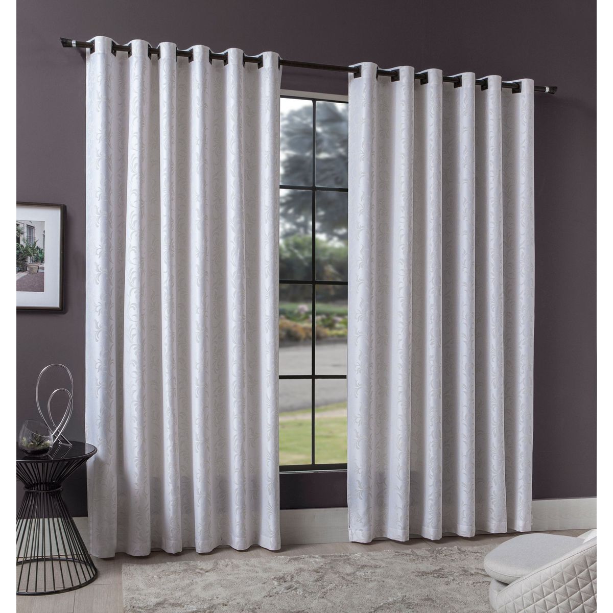 Cortina 250x380cm Jacquard Floryl Marfim Branyl, marca Branyl - Foto Principal