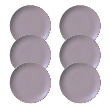 Kit 6 Pratos Sobremesa Coup Stoneware Mahogany Marrom