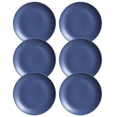 Kit 6 Pratos Sobremesa Coup Stoneware Boreal Azul