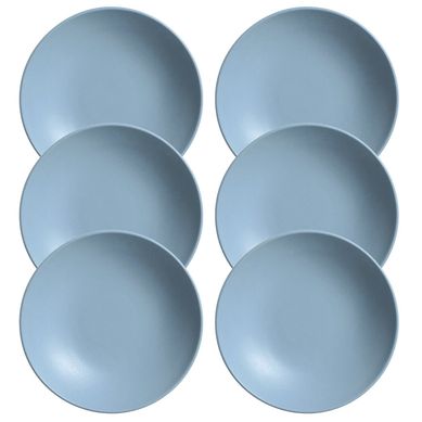 Kit 6 Pratos Fundo Coup Stoneware Fiordes Azul