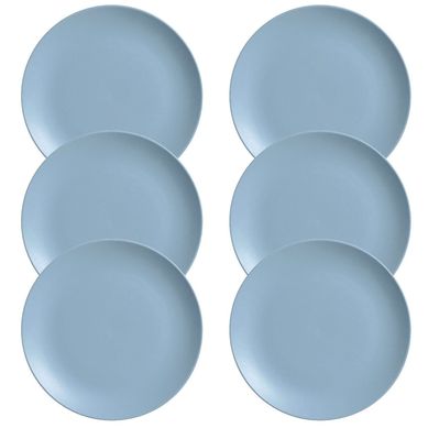 Kit 6 Pratos Raso Coup Stoneware Fiordes Azul