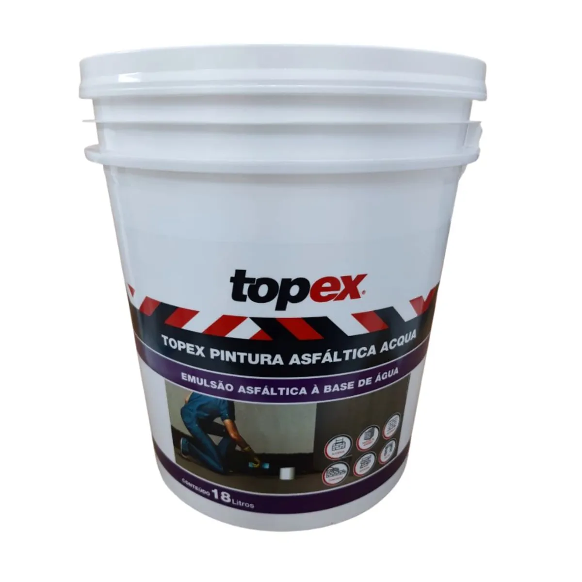 Pintura Asfáltica Acqua Balde 18 Litros Topex, marca Topex - Foto Principal